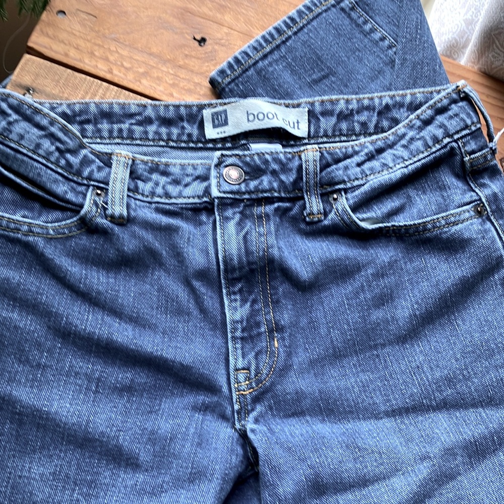 Gap Boot Cut 100% Cotton Denim Jeans 8L Zip Front Plain Rear Pocket